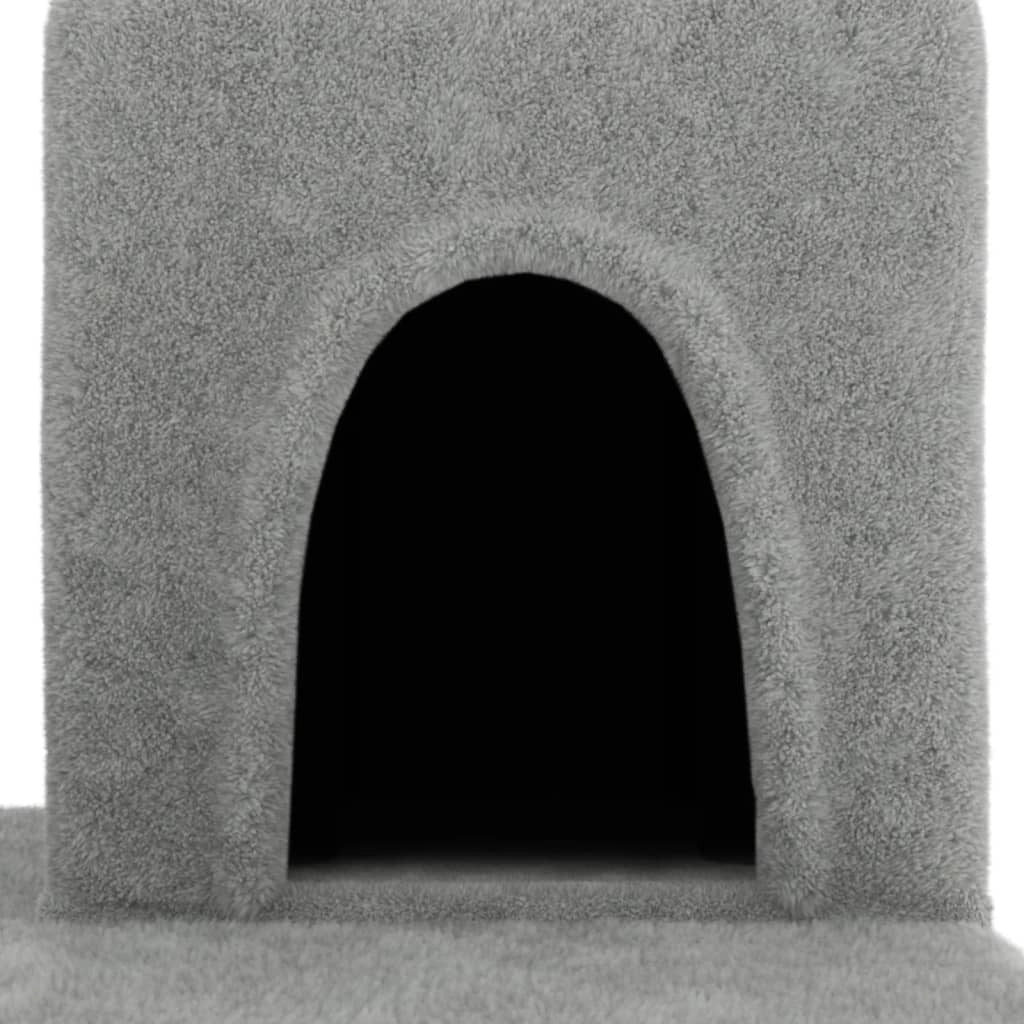 Tiragraffi per gatti torre per arrampicata giocattolo piattaforma per arrampicata con tiragraffi in sisal leggero 154 cm grigio 02_0022579