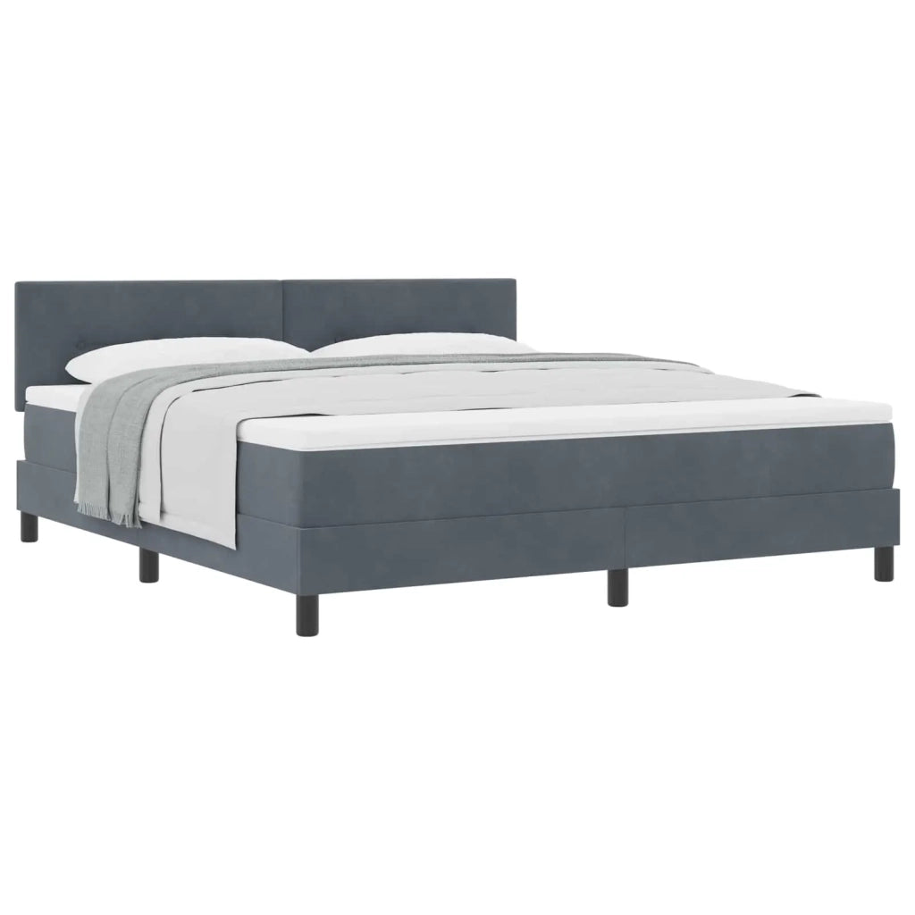 Letto a molle con materasso Grigio scuro 180 x 200 cm Velluto 3339189