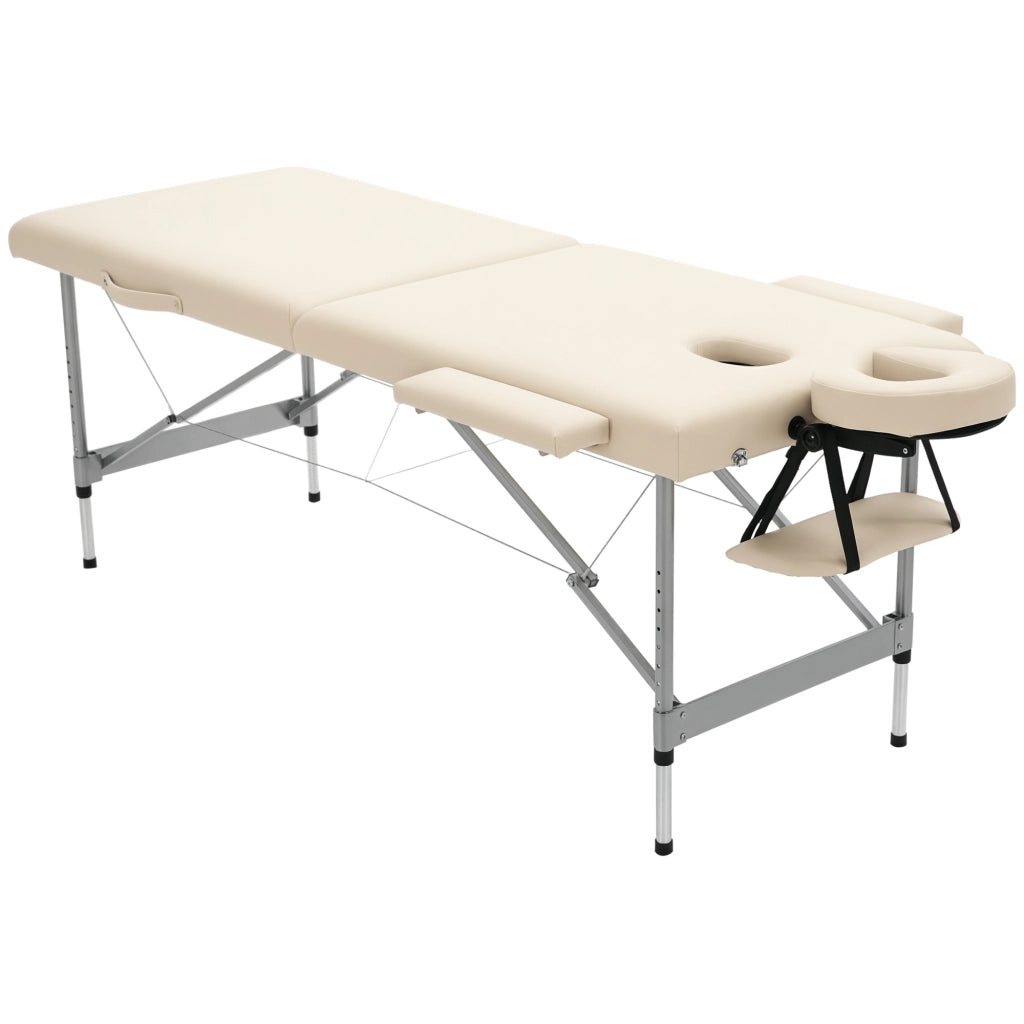 Poltrona Massaggiante Reclinabile Pieghevole ¨C Zephmum ¨C Beige 185x70x58-82 cm