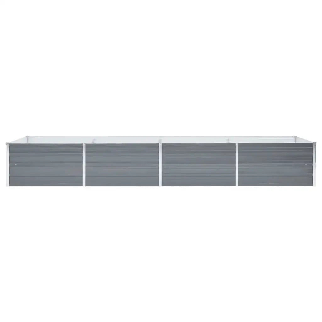 Fioriere | Cassetta per fiori | Letto Rialzato Giardino in Acciaio Zincato 320x80x45 cm Grigio
