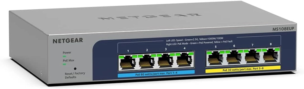 Switch Plus Multi-Gigabit Ethernet a 8 porte (MS308E), porte multi-gigabit da 1 G/2,5 G, montaggio su scrivania o a parete