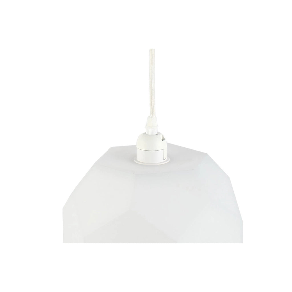 Lampada a sospensione Meda in vetro bianco design geometrico