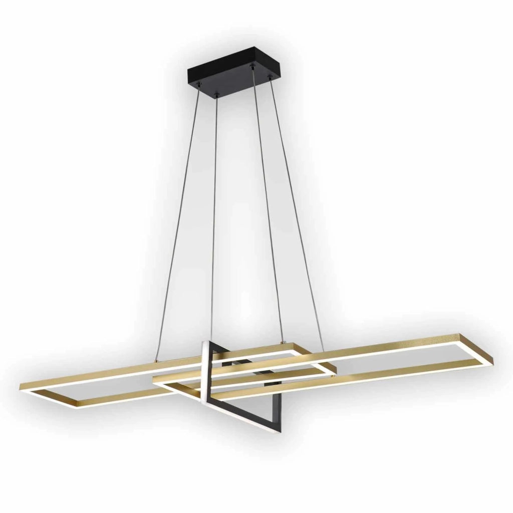 LÚZETE - SOSPENSIONE LED REGOLABILE 40 W NERO/ORO ATTICUS