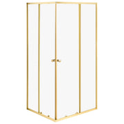 Box doccia in vetro temperato dorato con telaio in alluminio, anta singola, 90 x 90 x 190 cm, design moderno