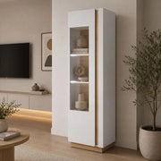 Mobile Espositore Katito, Vetrina 3 Ripiani, 60x40x194h cm Bianco Lucido