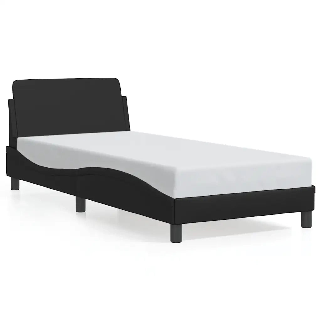 Giroletto-Struttura Letto Dover Nero 90x200 cm in Similpelle