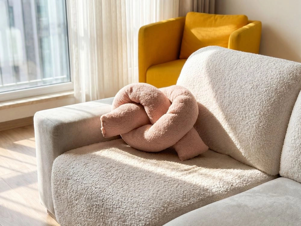Set di 2 cuscini moderni in tessuto peluche rosa 172 x 14 cm accessori decorazioni divano