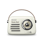 Radio vintage Bluetooth 5W, batteria ricaricabile 1500mAh, altoparlante 3 pollici, FM e USB, design retrò - SOGO