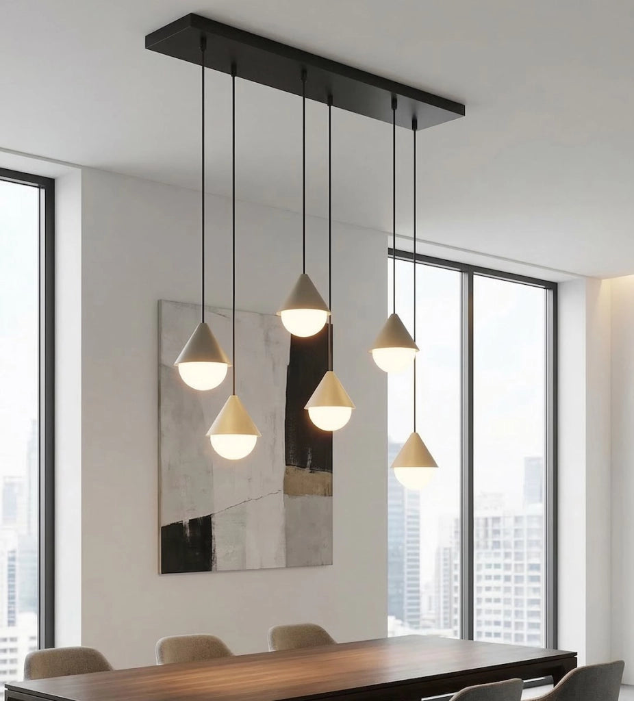 Lampada a sospensione GIRO nera-beige-bianca 6xG9 Emibig