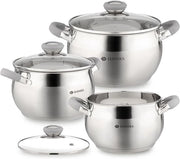 Set di Panni da Cucina Moderni - Acciaio Inossidabile - 5 Pezzi - Inclusi Copri Panni in Vetro
