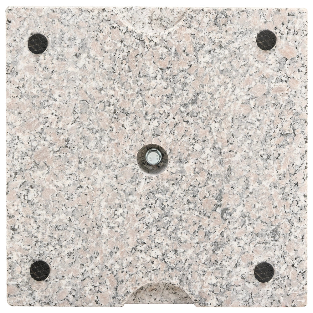 Base per ombrellone quadrata in legno di rovere e marmo marrone per ombrellone da esterno