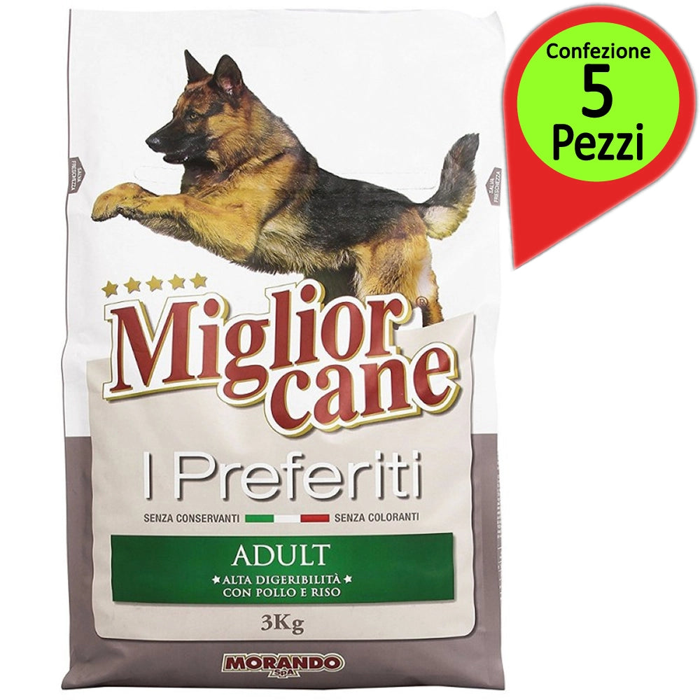 Morando migliorcane i preferiti croccantini per adulti multipack da 5 pacchi da 3 kg ciascuno