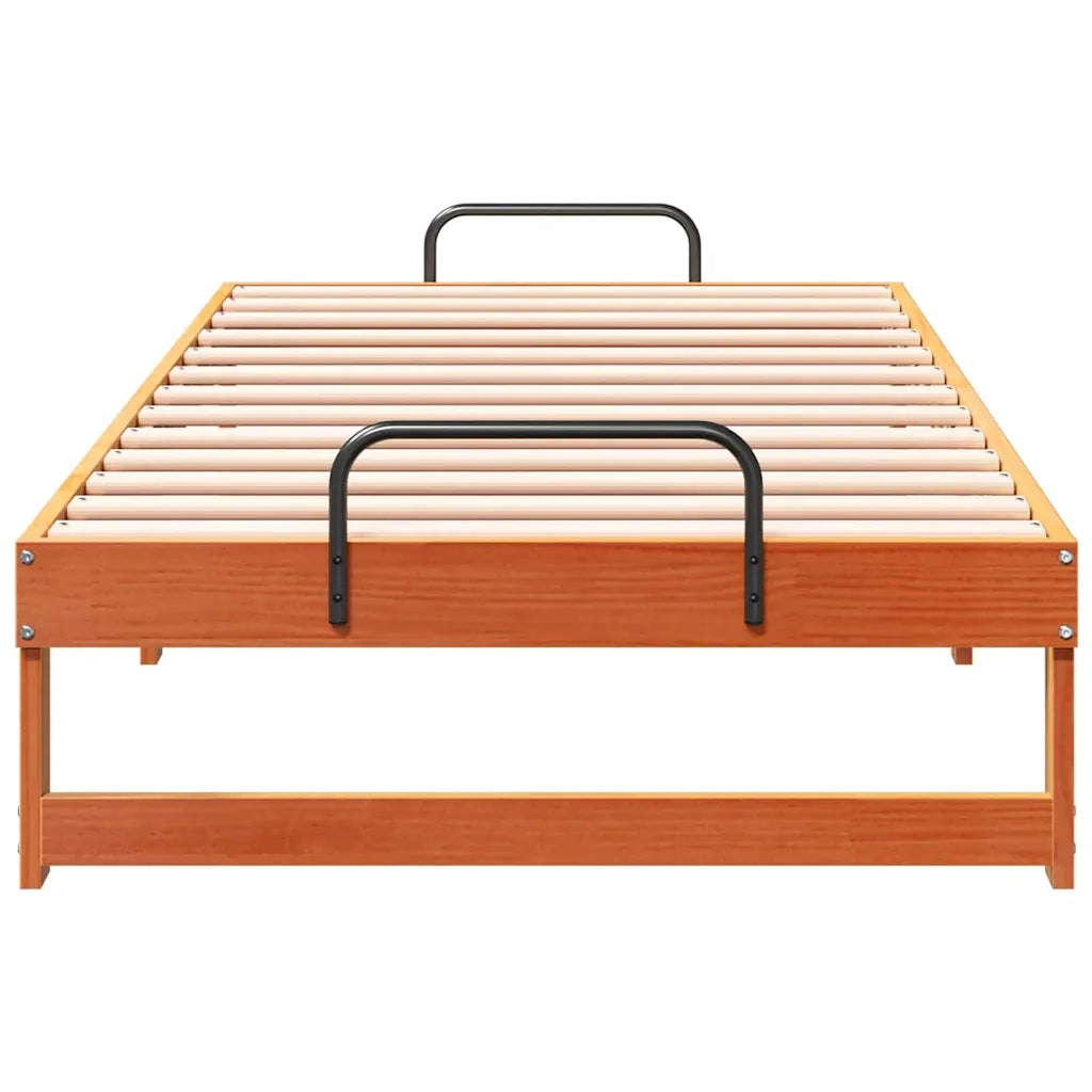 Struttura del letto Marrone 90 x 200 cm Pino massello 873147