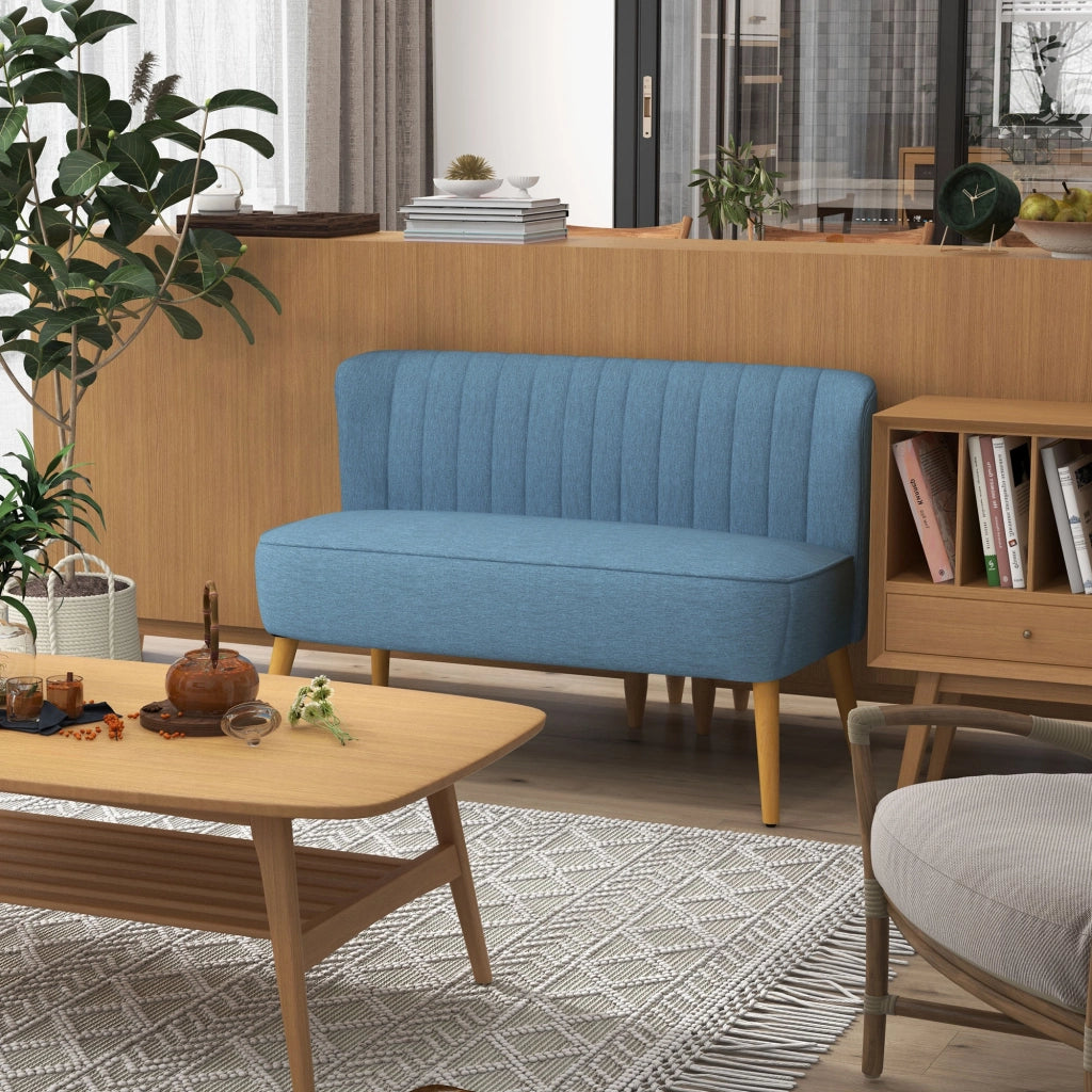 Divano 2 Posti ¨C Zephmum ¨C Tessuto Blu 117x56.5x77