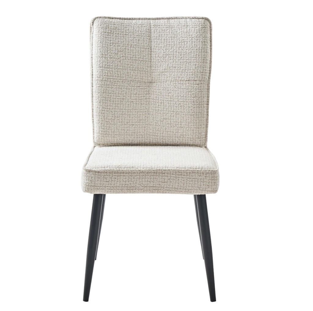 Set di 2 sedie 74x46x60 cm con rivestimento effetto tweed e gambe in metallo crema bianco