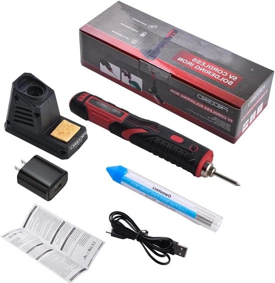 Saldatrice Cordless 11W - Batteria 2500mAh - Massima temperatura 520°C - Alta capacità - Rapida accensione - Kit saldatura professionale e sicuro
