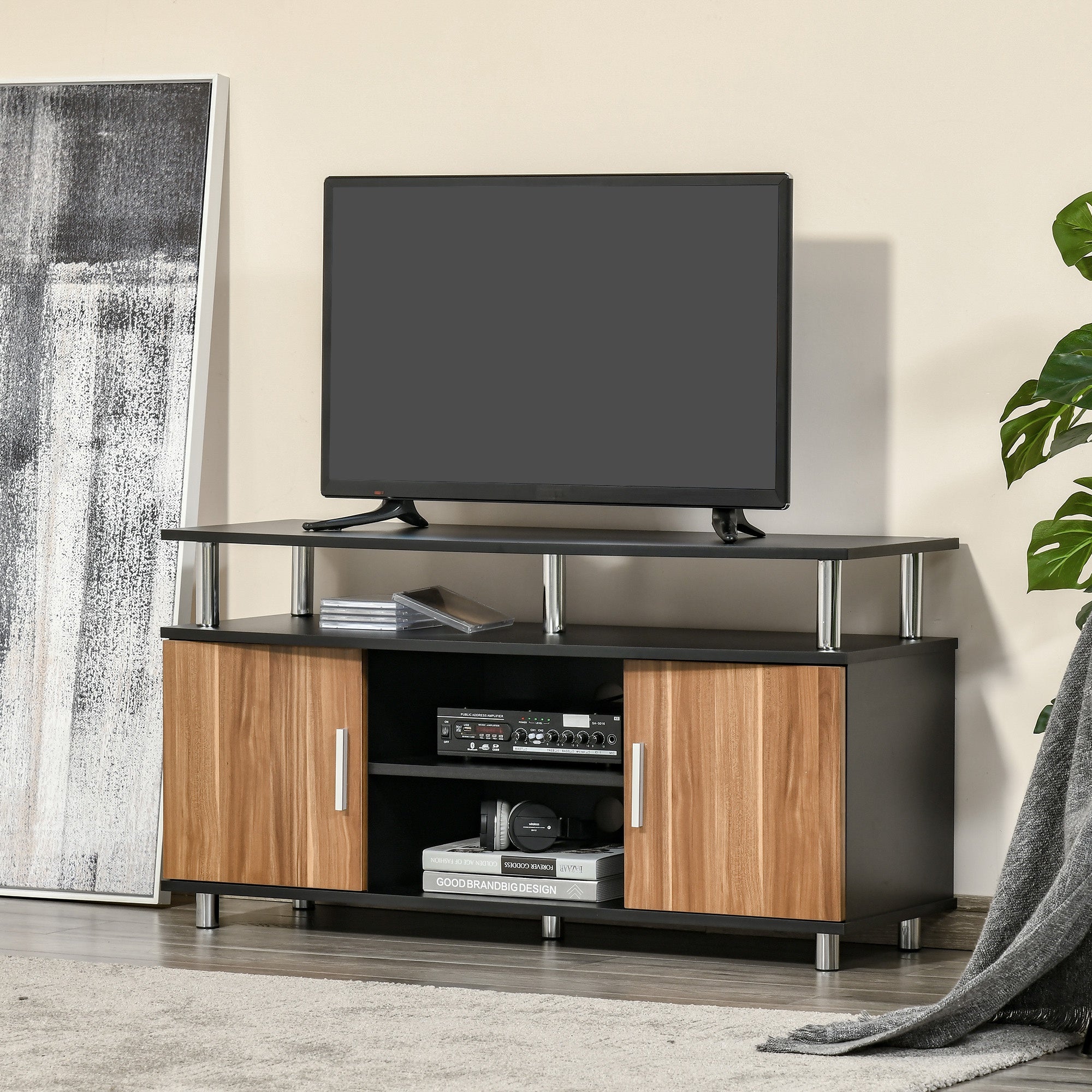 Mobile TV 105x40x55 cm per TV fino a 45 Nero e Marrone