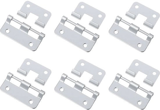 Scharnieri rimovibili 58mm - Scharnieri per armadi cucina - Acciaio zinco-placcato - Montaggio a secco con fori a viti - Resistente alla corrosione - Scharnieri rimovibili