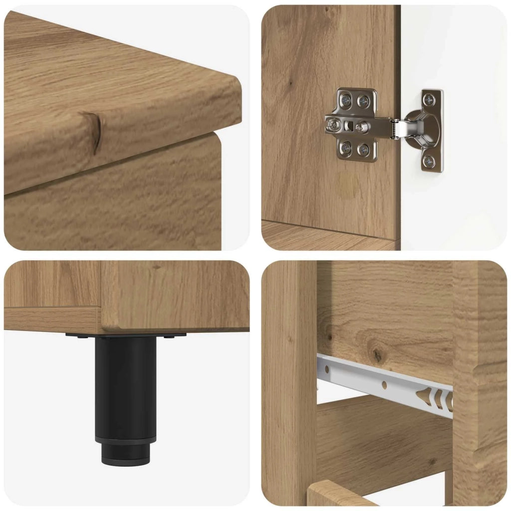Mobiletto da bagno Rovere Artigianale 60 x 35 x 80 cm