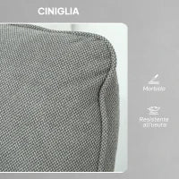 Poltrona Reclinabile con Riscaldamento, 8 Punti Massaggio e 5 Modalità, Tessuto Ciniglia, Grigio Carbone