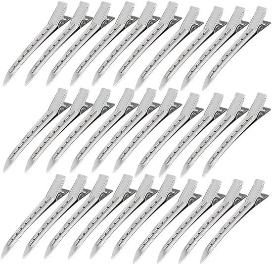 Accessori per capelli 50 pezzi - Clip per capelli argentati - Attrezzature per parrucchieri - Divisori metallici per capelli - Leggero e duraturo - Progetto unico con denti