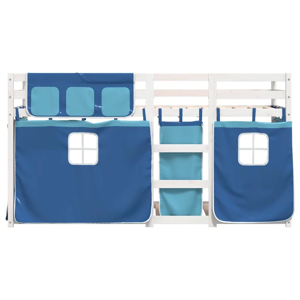 Letto a Castello senza Materasso Blu 90x200cm Massello Pino 3283932