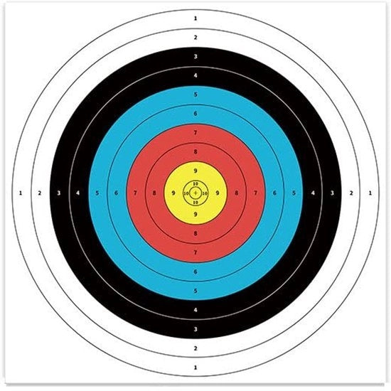 Targhetta da Darts in Carta 10 Pezzi - 40 x 40 cm - Carta Gecoata - Bersagli da Darts - Allenamenti di Tiro - Drukkato Chiaramente Leggibile - Non Frantumabile - Carta da Bersaglio