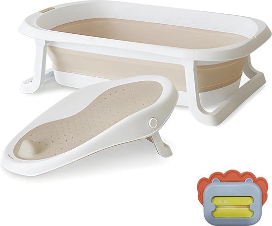 Bagnetto portatile per bambini - Bagnetto con termometro per bambini - Bagnetto innovativo e ergonomico con base antiscivolo - per neonati fino ai piccoli bambini