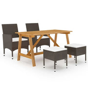 Set Mobili da Pranzo per Giardino 5 pz Marrone cod mxl 69232