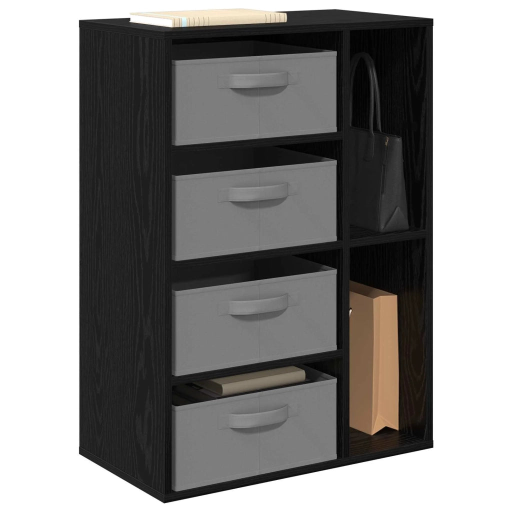 Credenza con cassetto Rovere Nero 60 x 33,5 x 84 cm
