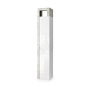 Armadio 1 porta 5 ripiani, collezione BURA. Colori bianco lucido laccato e grigio effetto cemento.