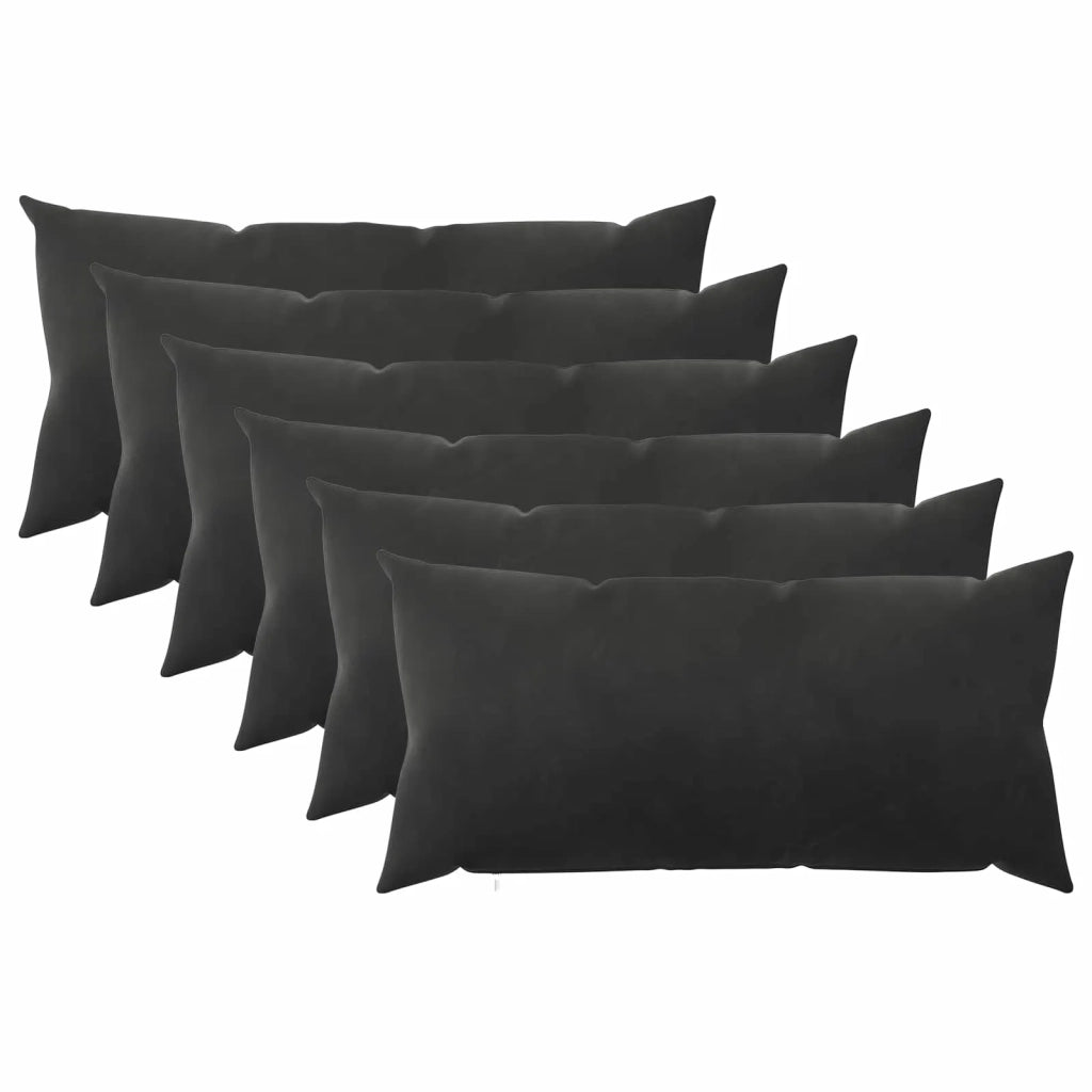Cuscino con cuscino HEERLEN 6 pz Nero Velluto 925298