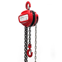 Paranco a catena manuale, max 1000 kg, con catena di 3 m, sollevamento di 2,5 m per carichi pesanti
