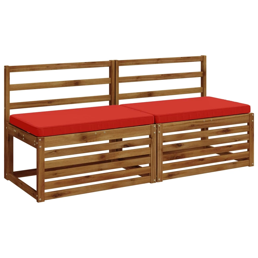 Cuscini per Panchina a 2 Pezzi VUGHT 2 pz 100% Poliestere Rosso 951741
