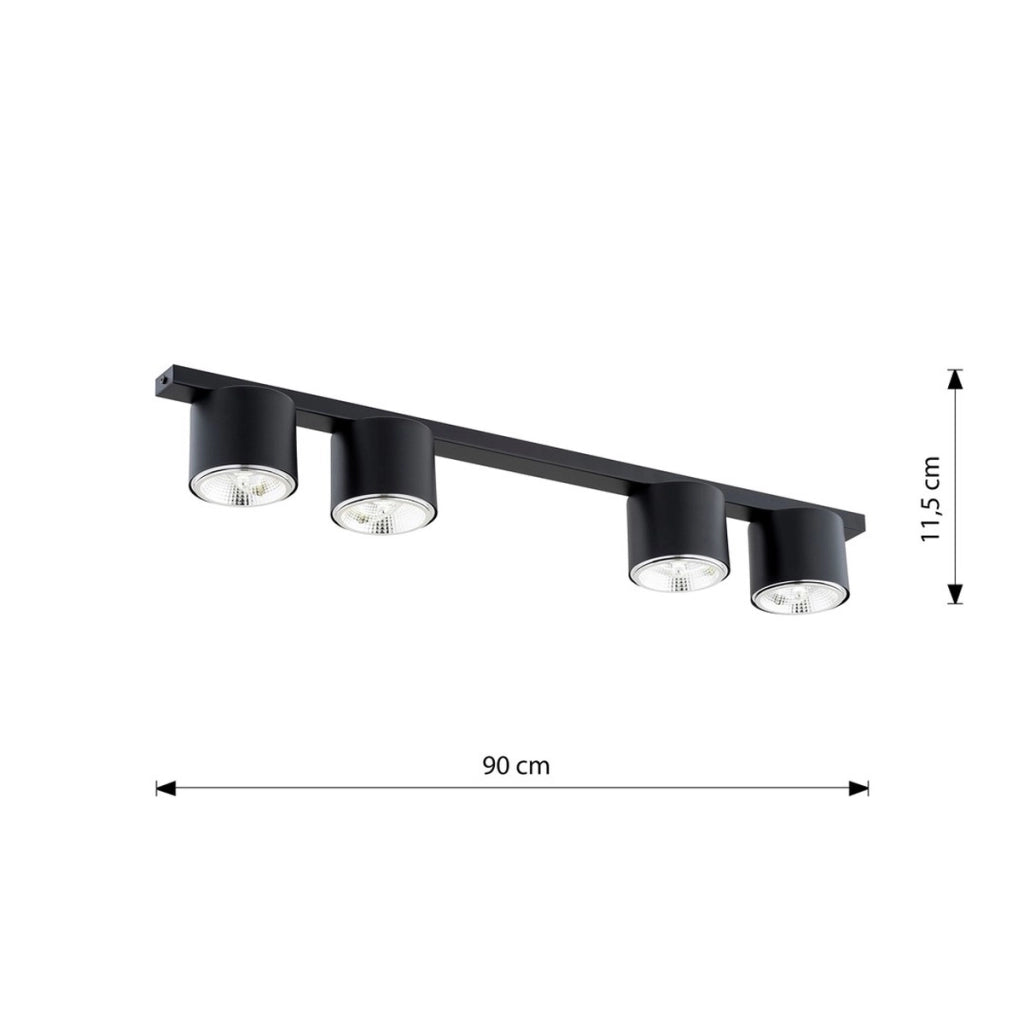 Faretto da soffitto Nano in acciaio nero