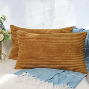 Set di copri cuscino corduroy a righe, 2 pezzi, copri cuscino 30x50 cm, per cuscini decorativi, divani, poltrone.