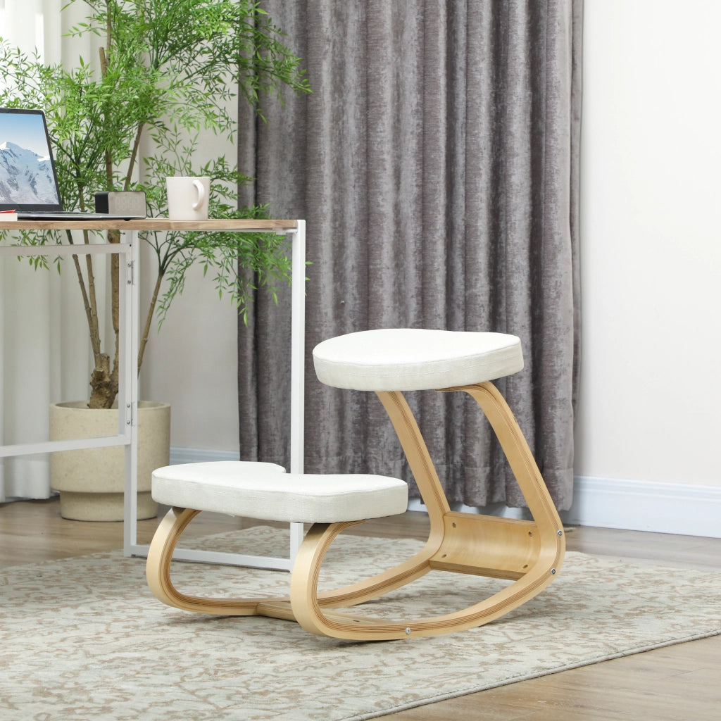 Sedia ergonomica da ginocchio in legno ¨C zephmum ¨C crema