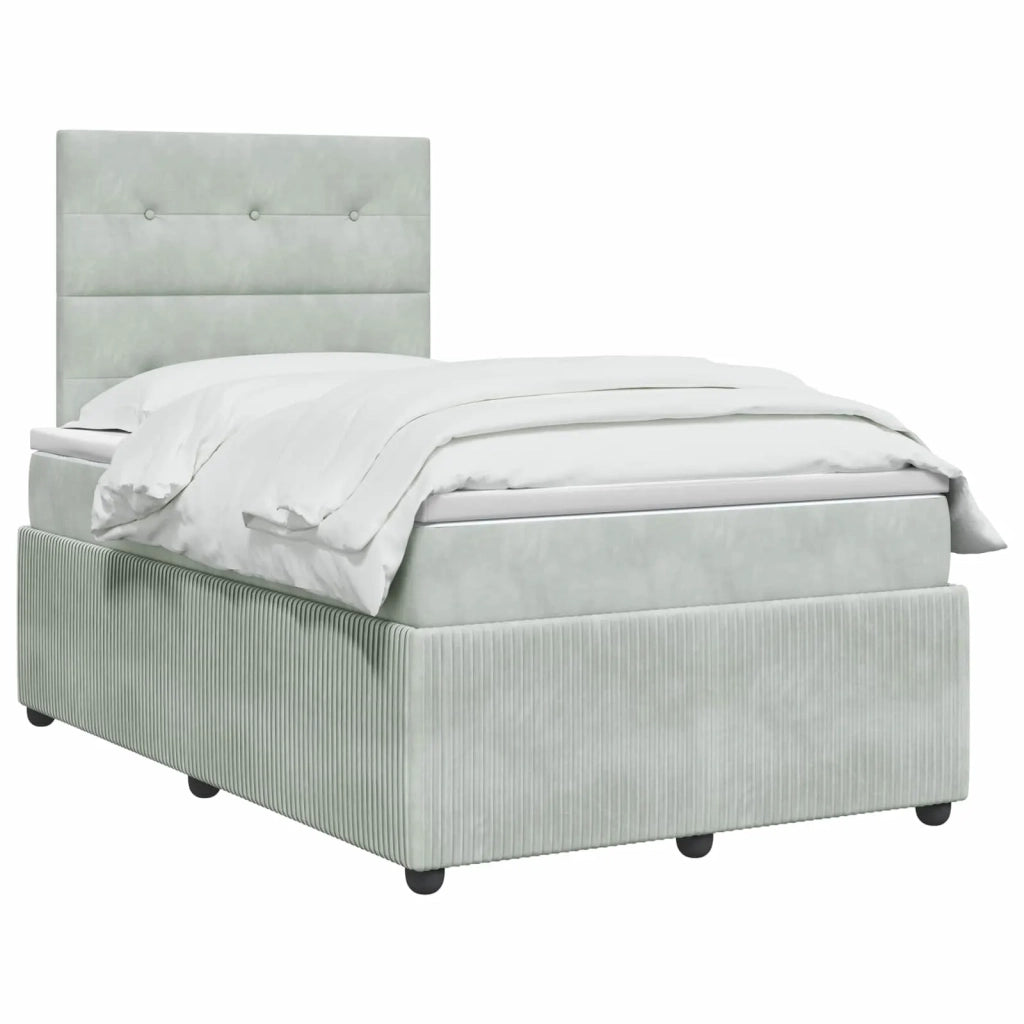 Letto box spring con materasso Grigio Chiaro 120 x 200 cm 3454583