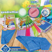 Trade Shop - Strofinaccio Panno Microfibra Quadri Con Asola Pulizia Lavaggio Pavimento 50x70 -