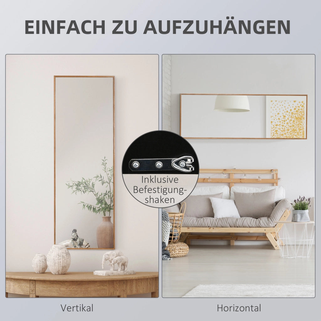 Specchio a figura intera 45x125 cm con cornice in pino naturale