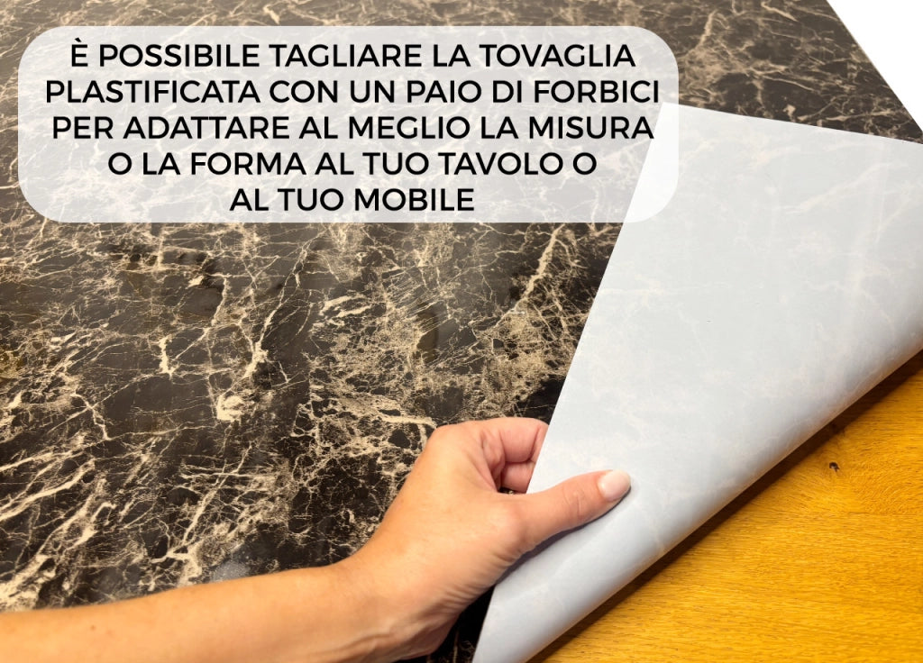 Tovaglia Antimacchia Plastificata PVC Proteggi Tavolo Crystal Marmo 1,55mm - 100X200 - D12