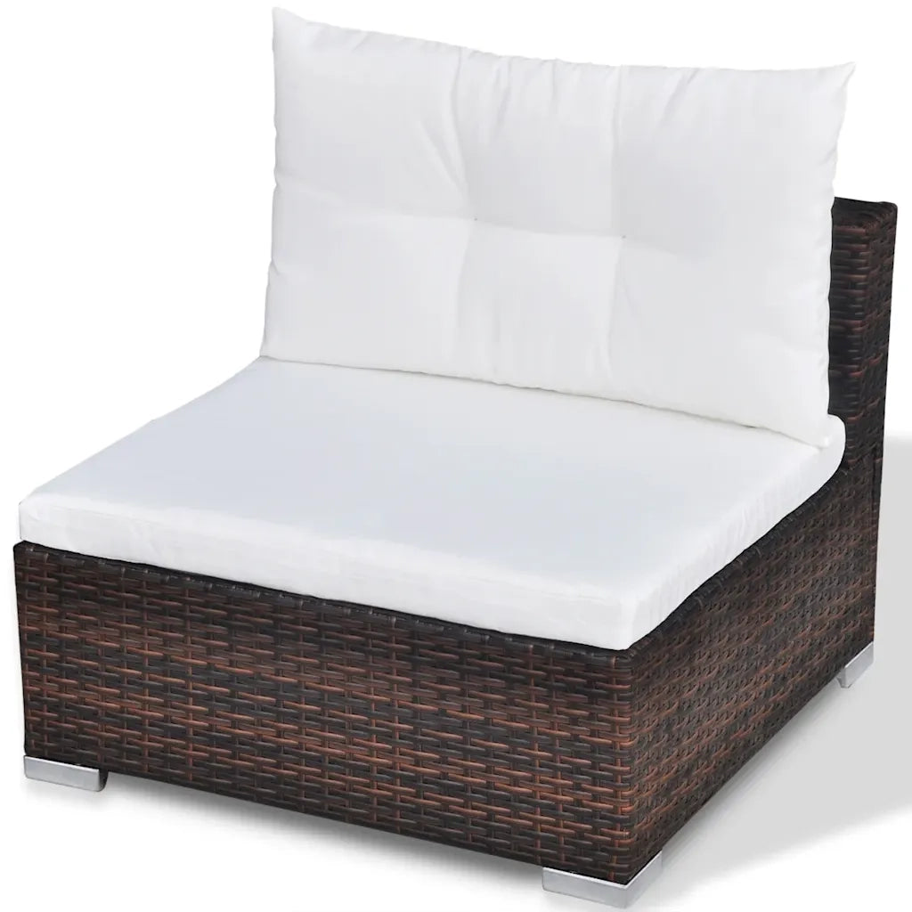 Set Divani da Giardino 10 pz con Cuscini in Polyrattan Marrone cod mxl 39740