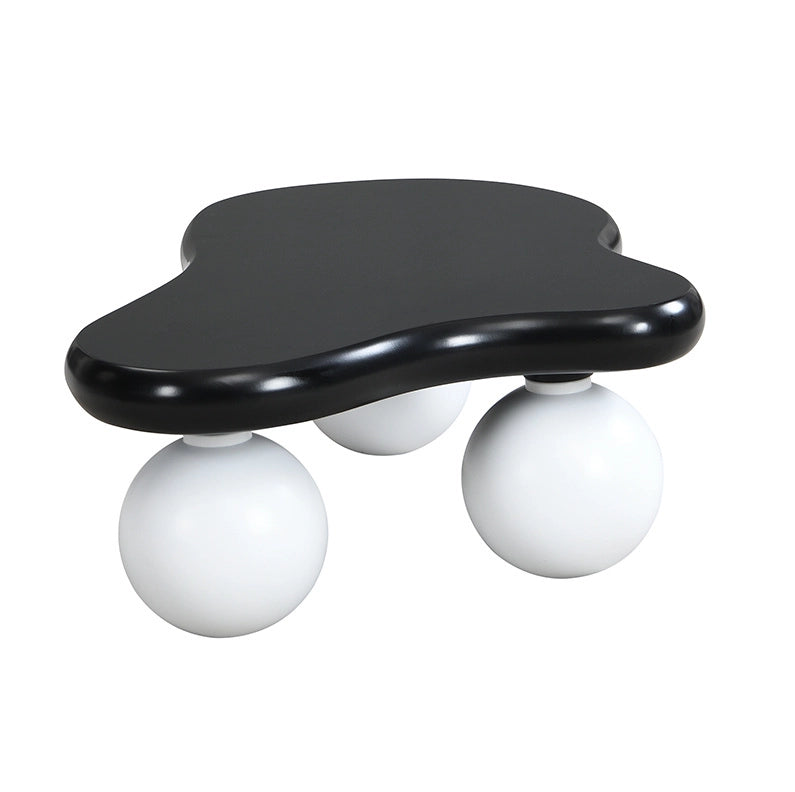 Tavolino da caffè a forma di nuvola con LED; 95x62;5x32 cm; in MDF nero e bianco
