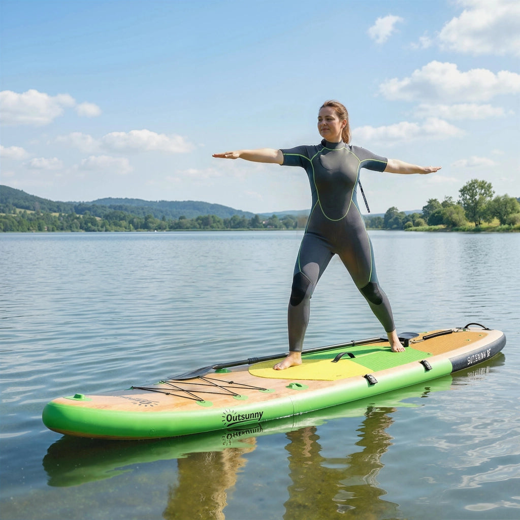 Tavola Paddle Surf Inflabile SUP Extra Largo 335 cm con Sedia Remo Convertibile ¨C zephmum ¨C con Pinne Pompa e Zaino