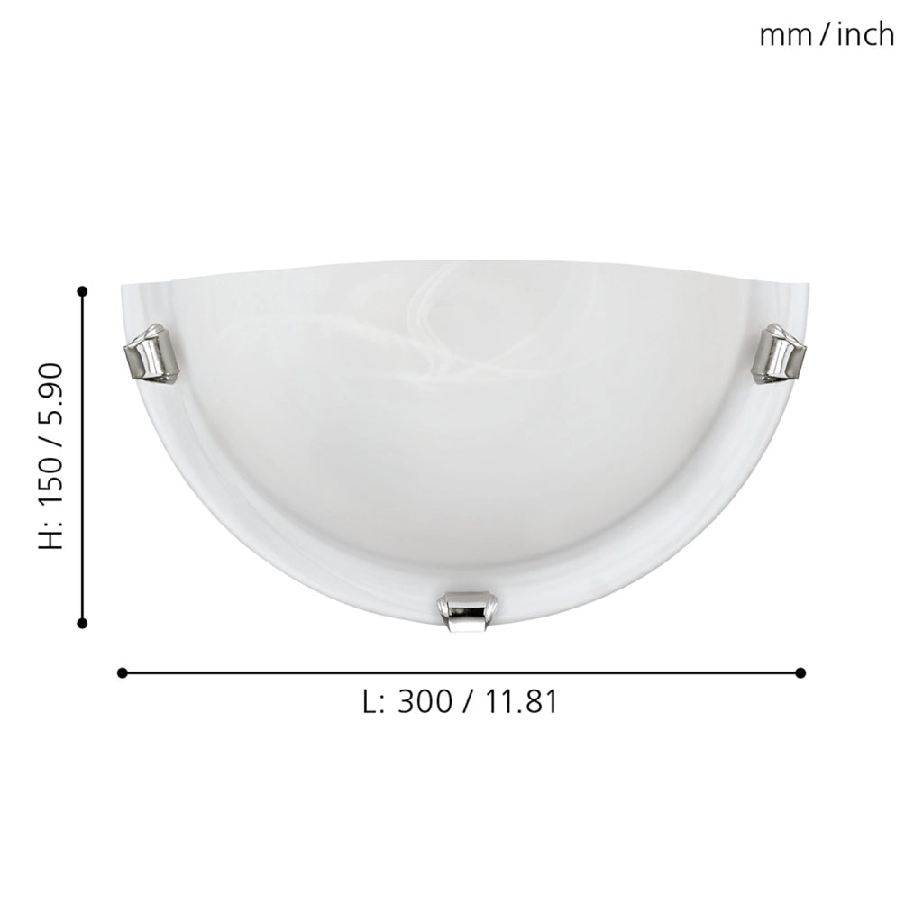 Applique Contemporanea Salome Acciaio Cromo 1 Luce E27