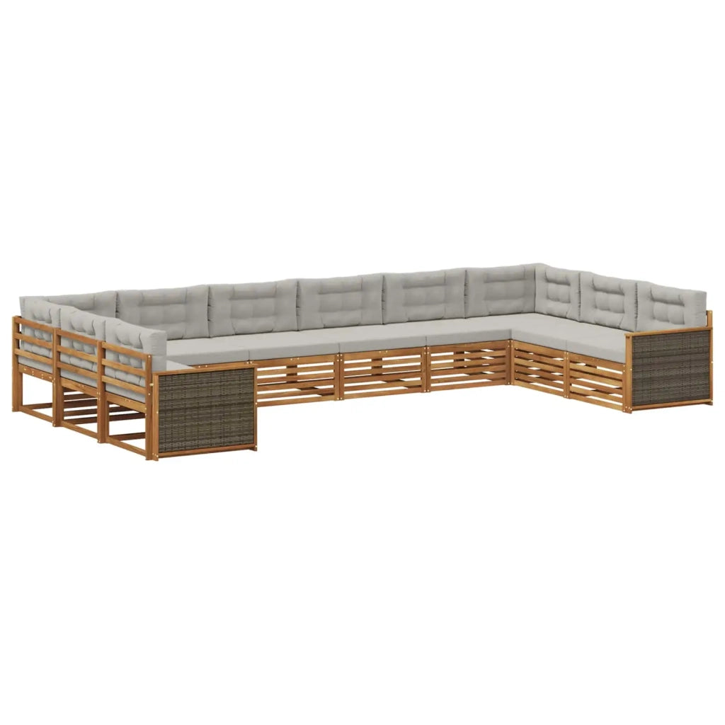 Set divani 10 pz Legno di Acacia Massello 3383889