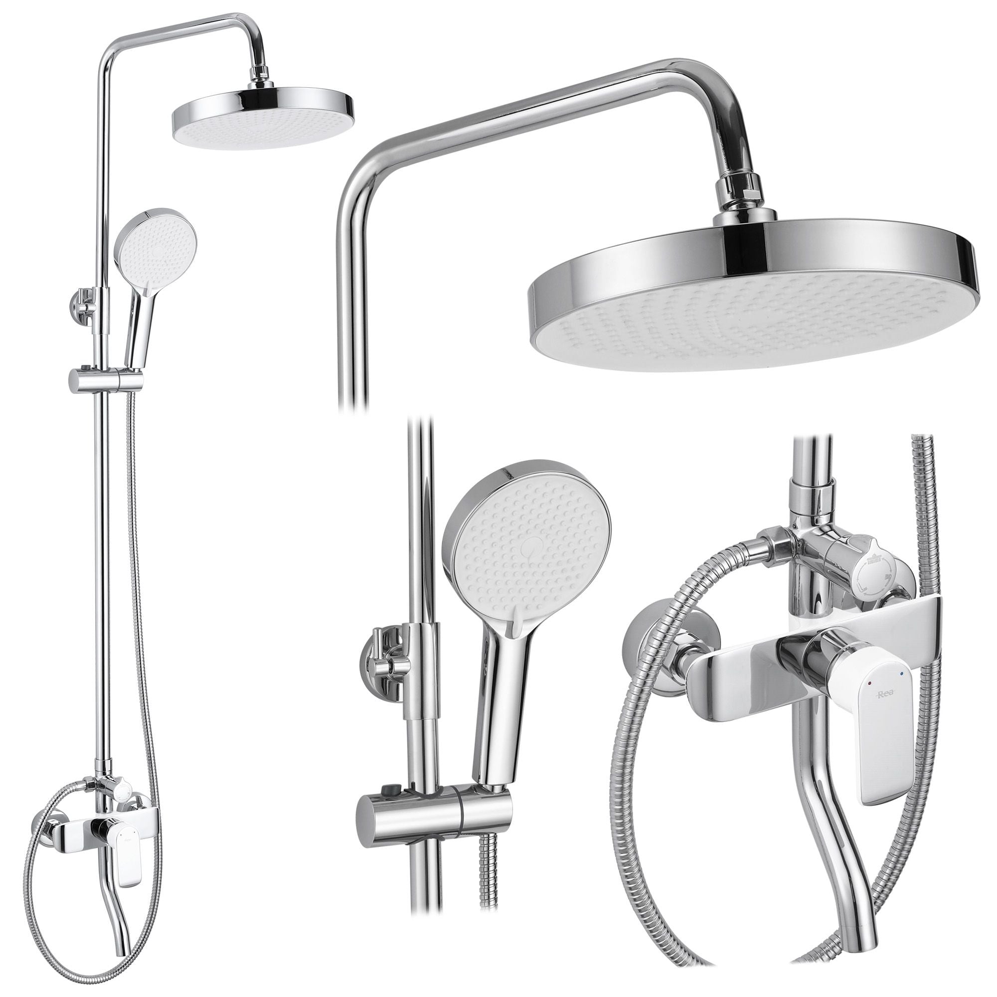 Set Doccia Rea Bloom White Chrome