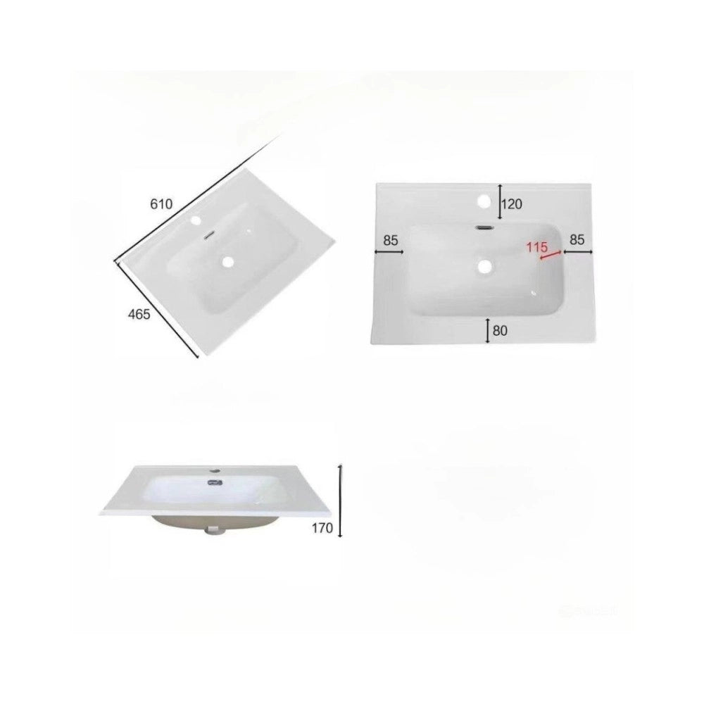 Mobile bagno sospeso colore cappuccino 2 cassetti Invicta 60x45x48H