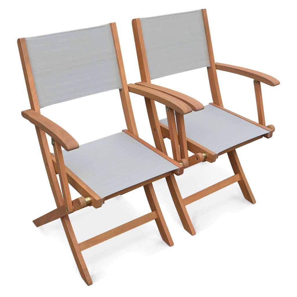 Set tavolo da giardino rettangolare allungabile in legno con 6 sedie,