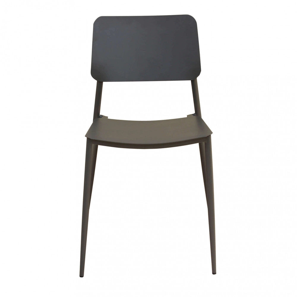 Sedia da Giardino Vega Impilabile 42x53x80 h cm in Acciaio Taupe
